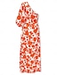 abordables Sale-Floral Linen Diagonal Dress Maxi