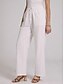 cheap Women&#039;s Pants-Women&#039;s Mid Waist Cotton Linen Culottes