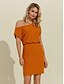 cheap Casual Dresses-Basic Drop Shoulder Knee Length Dress