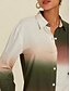 abordables Sale-Camisa Casual para Mujer en Lino con Diseño Degradado