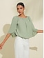 abordables Sale-Petal Sleeve Pleated Casual Shirt