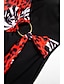 preiswerte Sale-Floral Leopard Contrast Longline Bikini Swimsuit