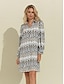 billige Print Dresses-Women&#039;s Casual Geometric Dress