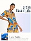 abordables Vestidos Mini-Coastal Map Print Button Front Shirt Dress