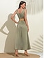 abordables Sale-Vestidos Elegantes de Satén para Mujer Primavera Verano