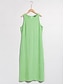 cheap Sale-Linen Round Pocket Dress