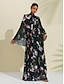 abordables Sale-Vestido Elegante de Encaje con Estampado Floral para Mujer