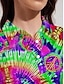 baratos Polo Top-Camisa Polo para Golfe Feminina Manga Curta Proteção Solar Tie Dye Roupas Moda Casual