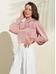 abordables Blouses-Blusa de Mujer Elegante de Satén Sólido para Uso Diario