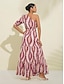 cheap Print Dresses-Satin Print One Shoulder Maxi Dress