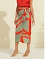 abordables Skirts-Polyester Spandex Elastic Midi Skirt