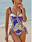 preiswerte Einteiler-Damen Badeanzug Einteiliger Kostüm Knoten Entfernbarer Polster