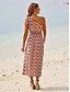 billige Print Dresses-Lang Kjole Maxi Kjole med En Skulder til Sommerferie