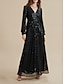 preiswerte Sale-Sequin Sparkly V Neck Maxi Dress