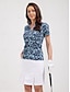 preiswerte Polo Top-Damen Golf Poloshirt mit Blumenblatt Design
