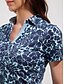 preiswerte Polo Top-Damen Golf Poloshirt mit Blumenblatt Design