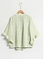 billige Blouses-Solid Ruffle Sleeve Peplum Shirt