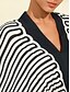 billige Blouses-Kvinnens Stripete Pullover med Lange Ermer