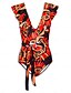 preiswerte Einteiler-Ruffle Floral V Neck Triangle Swimsuit