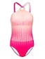 abordables Una pieza-Traje de Baño Bandeau Rosa para Mujer con Encaje