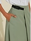 preiswerte Skirts-Midi Rock aus Polyester Rayon Mischung mit Gürtel