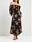 cheap Sale-Dropped Shoulder Floral Maxi Dress