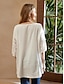 abordables Super Sale-Mujer Blusa Encaje Retazos Básico Boho Color sólido Escote en U Primavera &amp; Otoño Regular Blanco Amarillo Azul claro