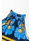 abordables Blouses-Blusa Geométrica de Flores para Mujer Casual con Cuello Atado