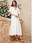 cheap Casual Dresses-Cotton Linen A Line Solid Maxi Dress