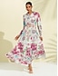 cheap Sale-Floral Pocket Belted Maxi Dress