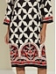 cheap Print Dresses-Satin Geometric Pattern A Line Mini Dress