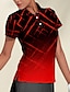 preiswerte Polo Top-Damen poloshirt Rot Kurzarm Sonnenschutz Shirt Plaid Punkt Damen-Golfkleidung, Kleidung, Outfits, Kleidung
