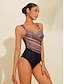 cheap One-Pieces-Floral Triangle V Neck One Piece Swimsuit