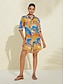 abordables Vestidos Mini-Coastal Map Print Button Front Shirt Dress