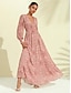 cheap Print Dresses-Chiffon Elastic Waist Floral Maxi Dress