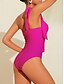billige One-pieces-Removable Pad Knotted One Shoulder Swimsuit
