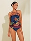 abordables Tankini-Boho Paisley Drawstring Tankini Swimsuit