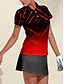 baratos Polo Top-Mulheres Camisa polo de caminhada Vermelho Manga Curta Proteção Solar Blusas Xadrez Poá Roupas femininas de golfe, roupas, roupas, roupas