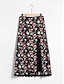 cheap Sale-Satin Lace Trim Printed Terylene Midi Skirt