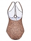 billige One-pieces-Floral Leopard Print Ring Triangle Bikini Swimsuit