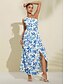 billige Print Dresses-One Shoulder Floral Print Maxi Dress
