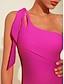 abordables Una pieza-Elegant Knotted One Shoulder Swimsuit
