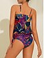 abordables Tankini-Boho Paisley Drawstring Tankini Swimsuit