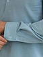preiswerte Shirts-Herren Leinenhemd Langarm Blau Khaki einfarbiges Revers Frühlings  und Sommerkleidung