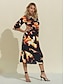 abordables Print Dresses-Vestido Midi Estampado para Mujer