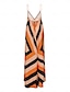 abordables Print Dresses-Robe longue à bretelles pour femmes avec rayures graphiques