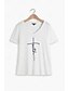 preiswerte Super Sale-Damen T Shirt Schwarz Weiß Grau Graphic Buchstabe Bedruckt Kurzarm Täglich Wochenende Täglich Basic Brautkleider schlicht V Ausschnitt Standard S