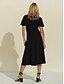 cheap Casual Dresses-Contemporary Shirred A Line Midi Dress