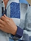 abordables Shirts-Long Sleeve Print Plaid Shirt Men Blue Streetwear Designer
