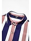 cheap Sale-Satin Stripe Bishop Sleeve Lapel Shirt